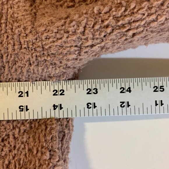 Skims Women's‎ Camel Cozy Knit Sherpa Fuzzy Pullover Snap Neck Closure Size L/XL - Picture 11 of 12